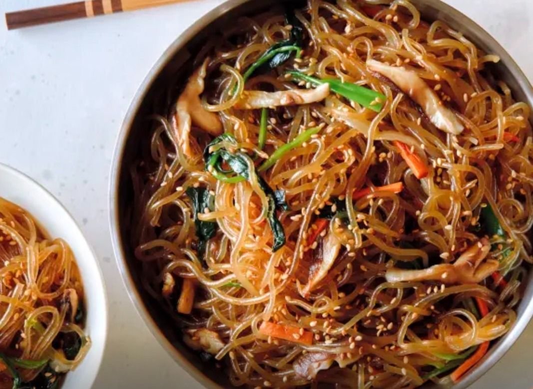 Korean Beef Japchae (Sweet Potato Noodles With Beef And Vegetables)