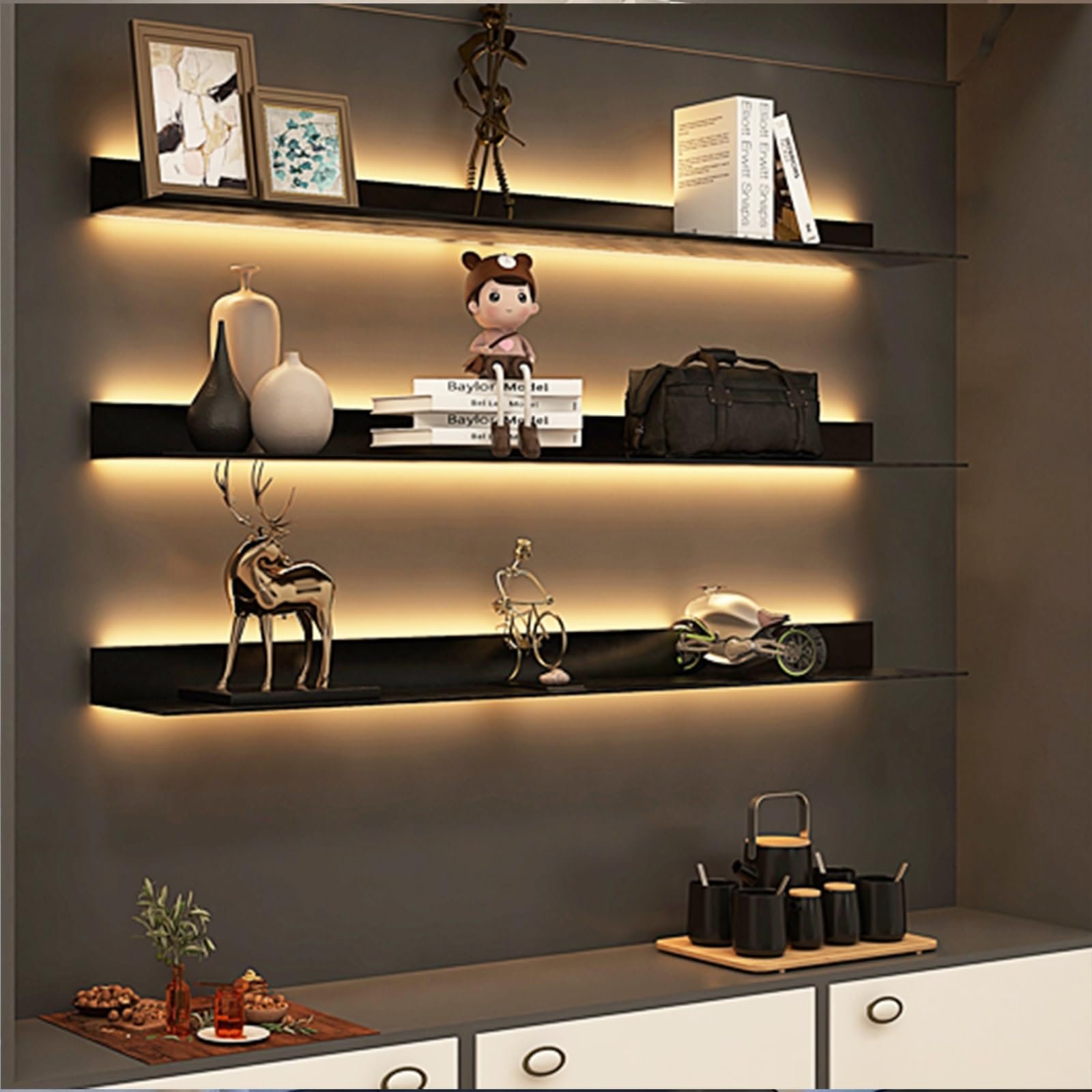 Wall Shelves with Lighting
